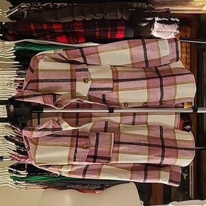 Pink and Cream Plaid Shacket